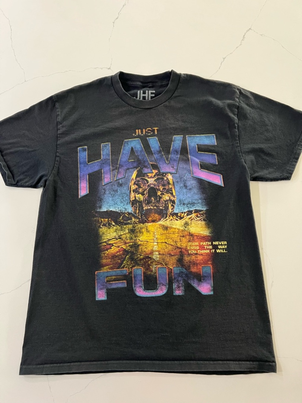 Just Have Fun Streetwear “JHF” Men’s Black T-Shirt Sz L